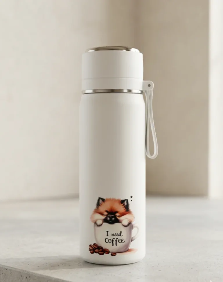 Dubbelwandige handbewerkte thermos Pomeriaan, inhoud 500ml
