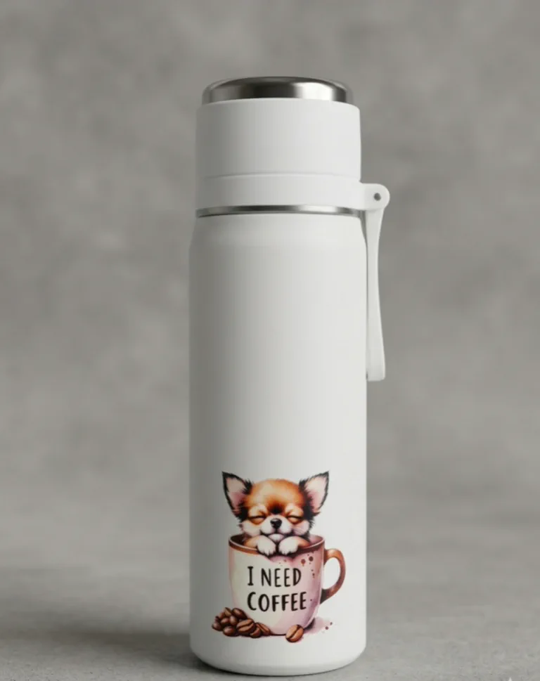 Dubbelwandige handbewerkte thermosbeker Chiwawa, inhoud 500ml