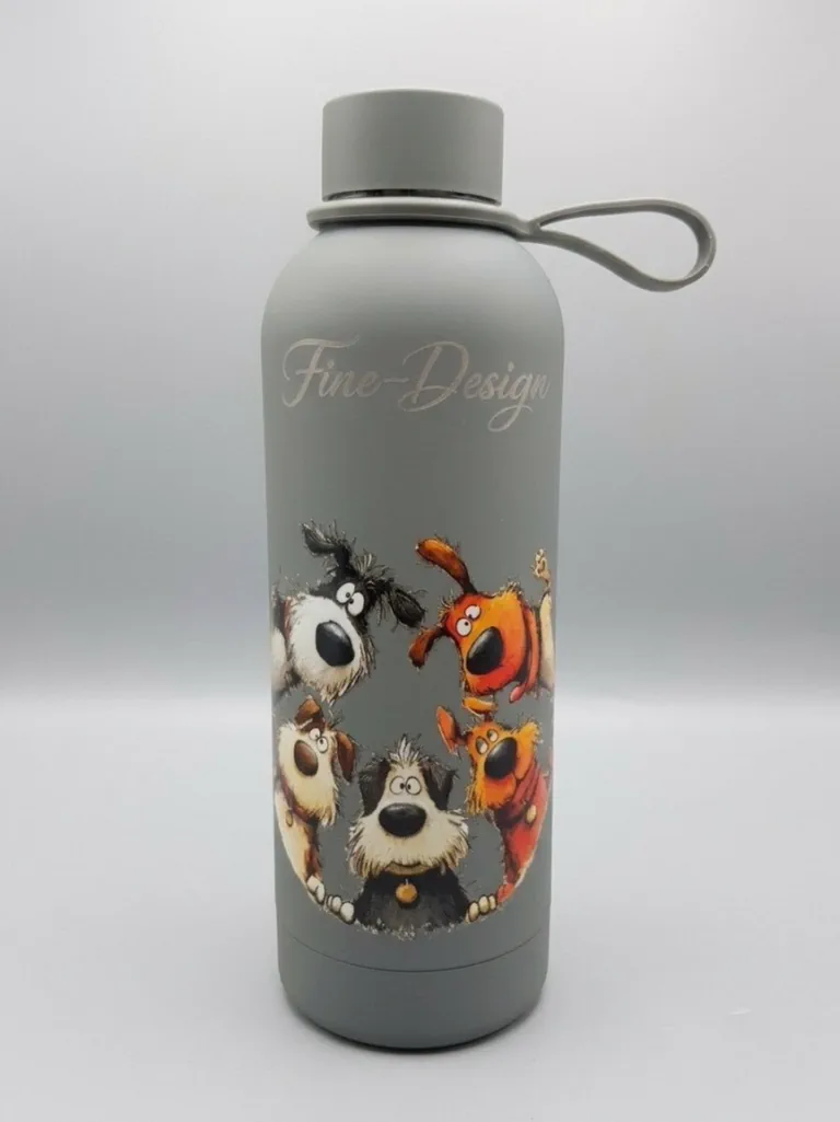 Cold water bottle grappige hond 500ml