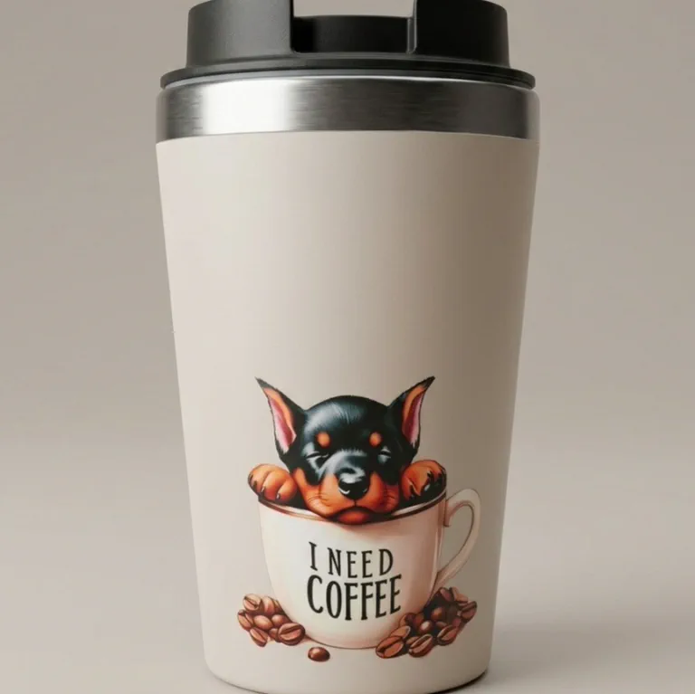Koffie-to-go beker Dobermann