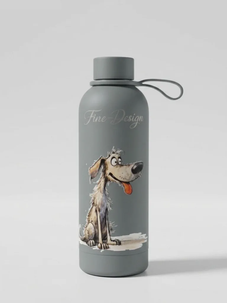 Cold water bottle grappige hond 500ml