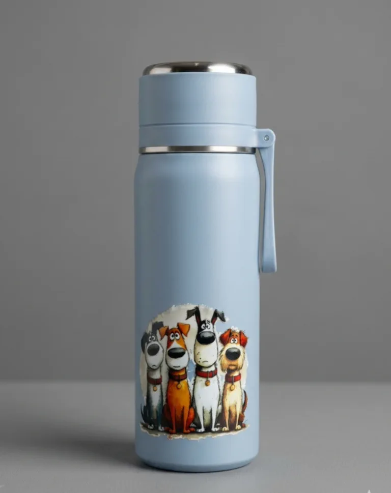 RVS Thermosfles 500ml — Trouwe Hond Blauw